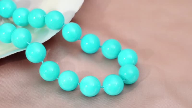 Ankur's Treasure Chest Sleeping Beauty Color Shell Pearl 15-17mm Necklace (20 Inches) in Rhodium Over Sterling Silver