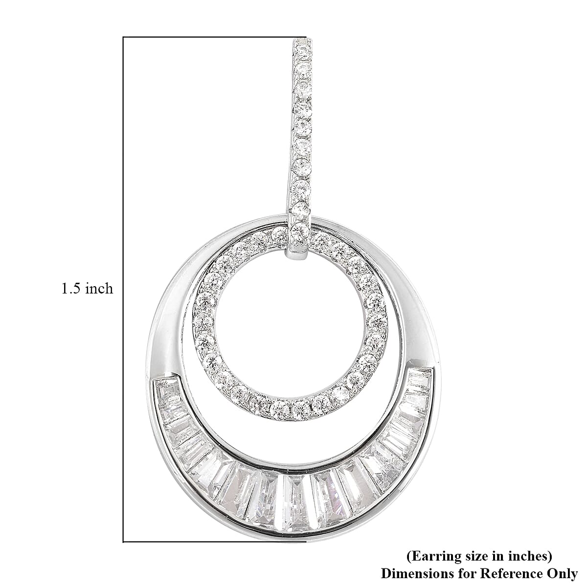 Simulated White Diamond Earrings in Silvertone 10.00 ctw