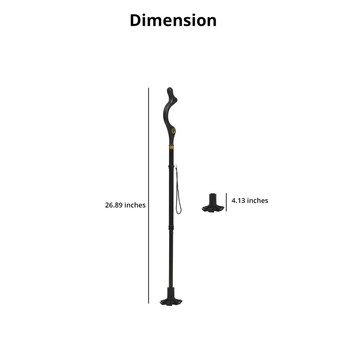 Homesmart Black Posture Cane with 10 Adjustable Height Positions from 40 to 49 Inches image number 2