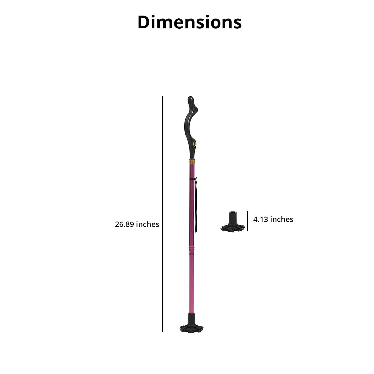 Homesmart Pink Posture Cane with 10 Adjustable Height Positions from 40 to 49 Inches image number 2