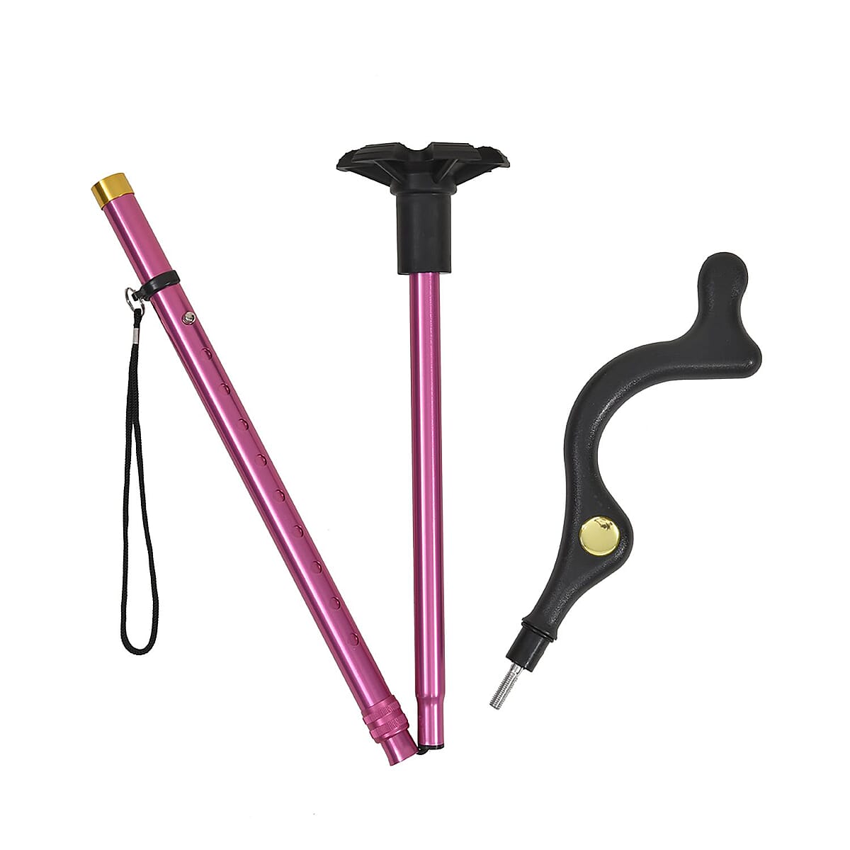 Homesmart Pink Posture Cane with 10 Adjustable Height Positions from 40 to 49 Inches image number 3
