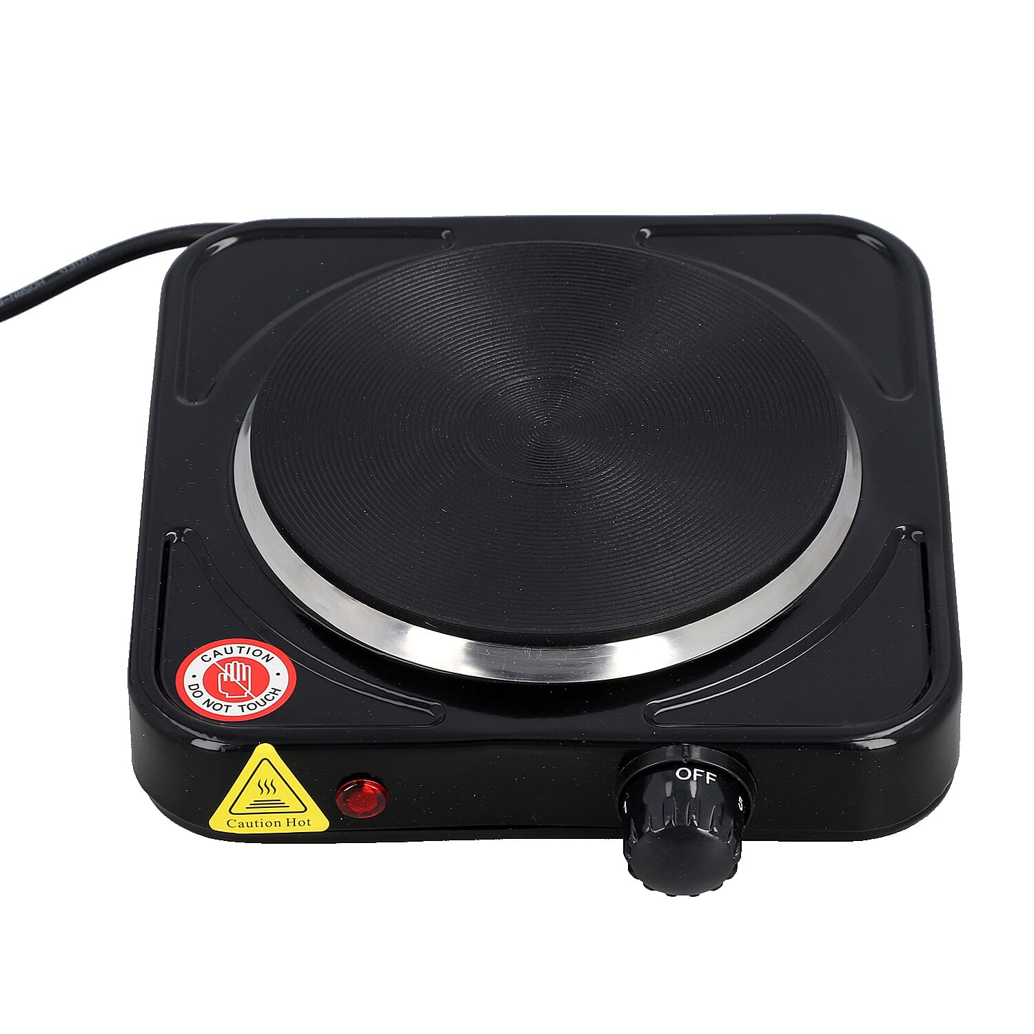 Homesmart Electric Single Burner 1000W Hot Plate with 5 Level Temperature Control and Overheat Protection- Black