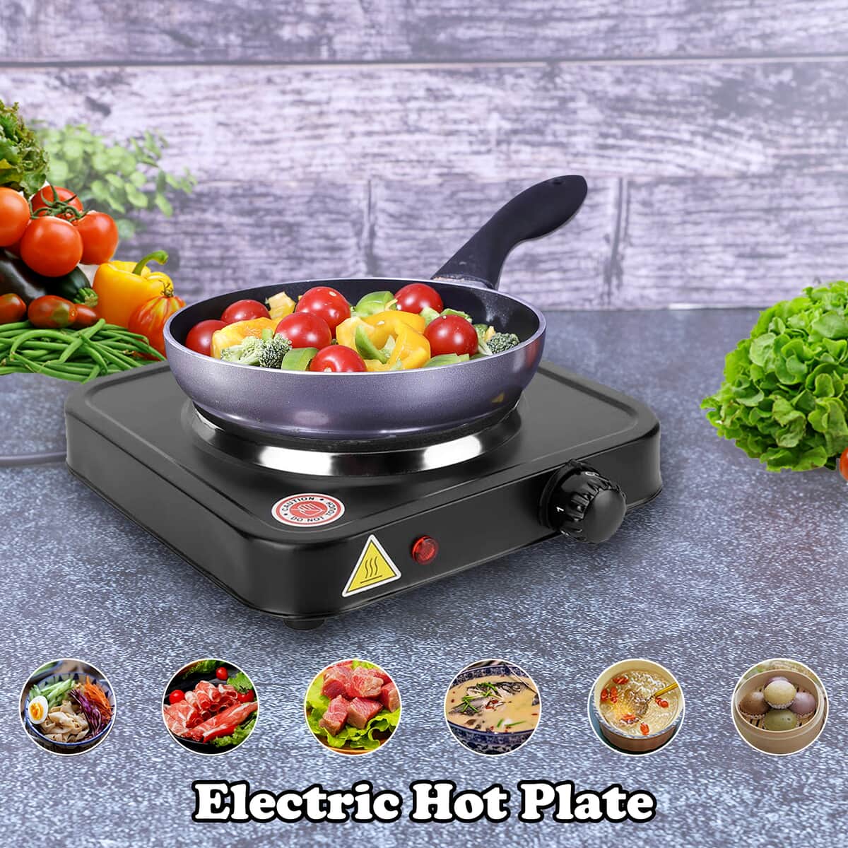 Buy Homesmart Electric Single Burner 1000W Hot Plate with 5 Level  Temperature Control and Overheat Protection- Black at ShopLC.