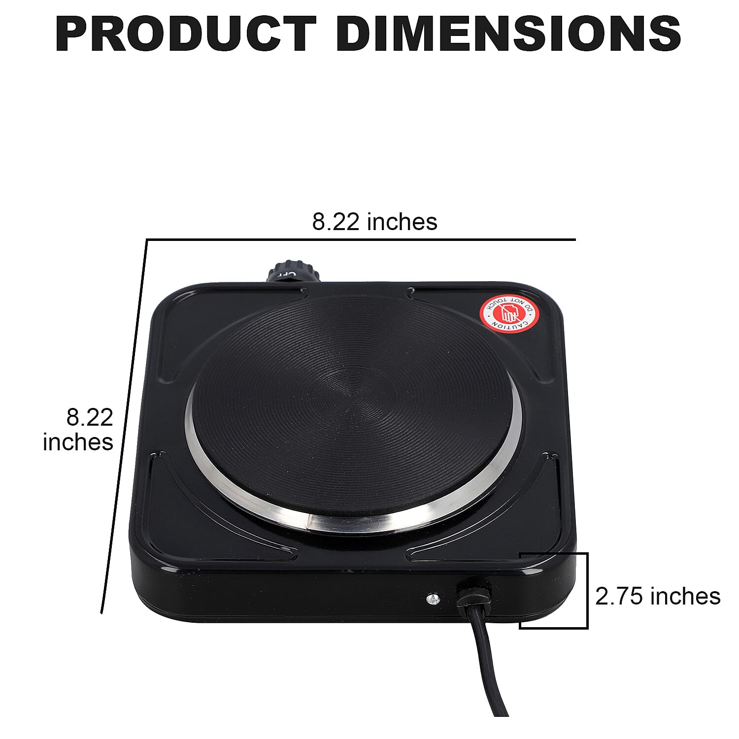 Homesmart Electric Single Burner 1000W Hot Plate with 5 Level Temperature Control and Overheat Protection- Black