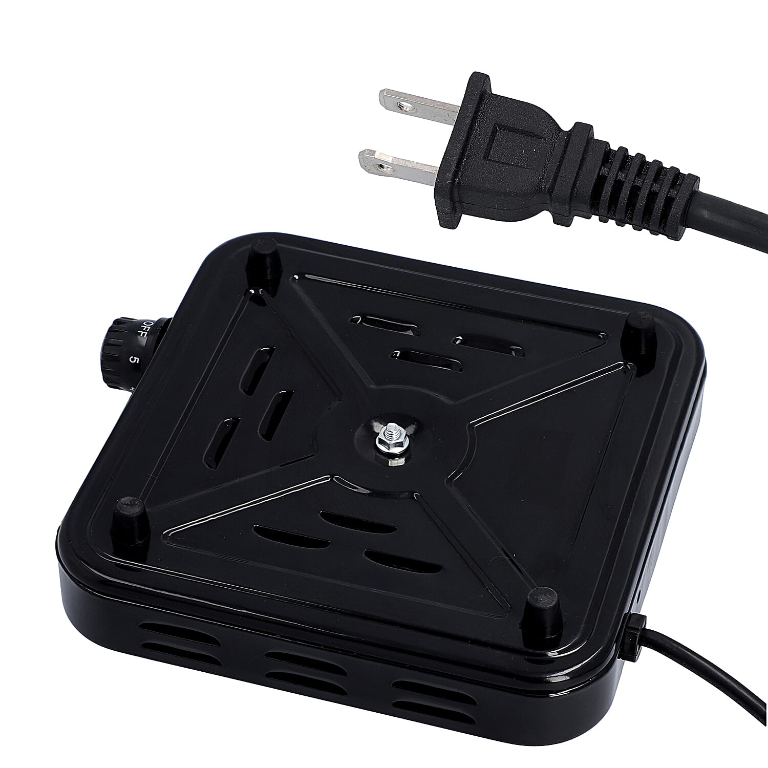 Homesmart Electric Single Burner 1000W Hot Plate with 5 Level Temperature Control and Overheat Protection- Black
