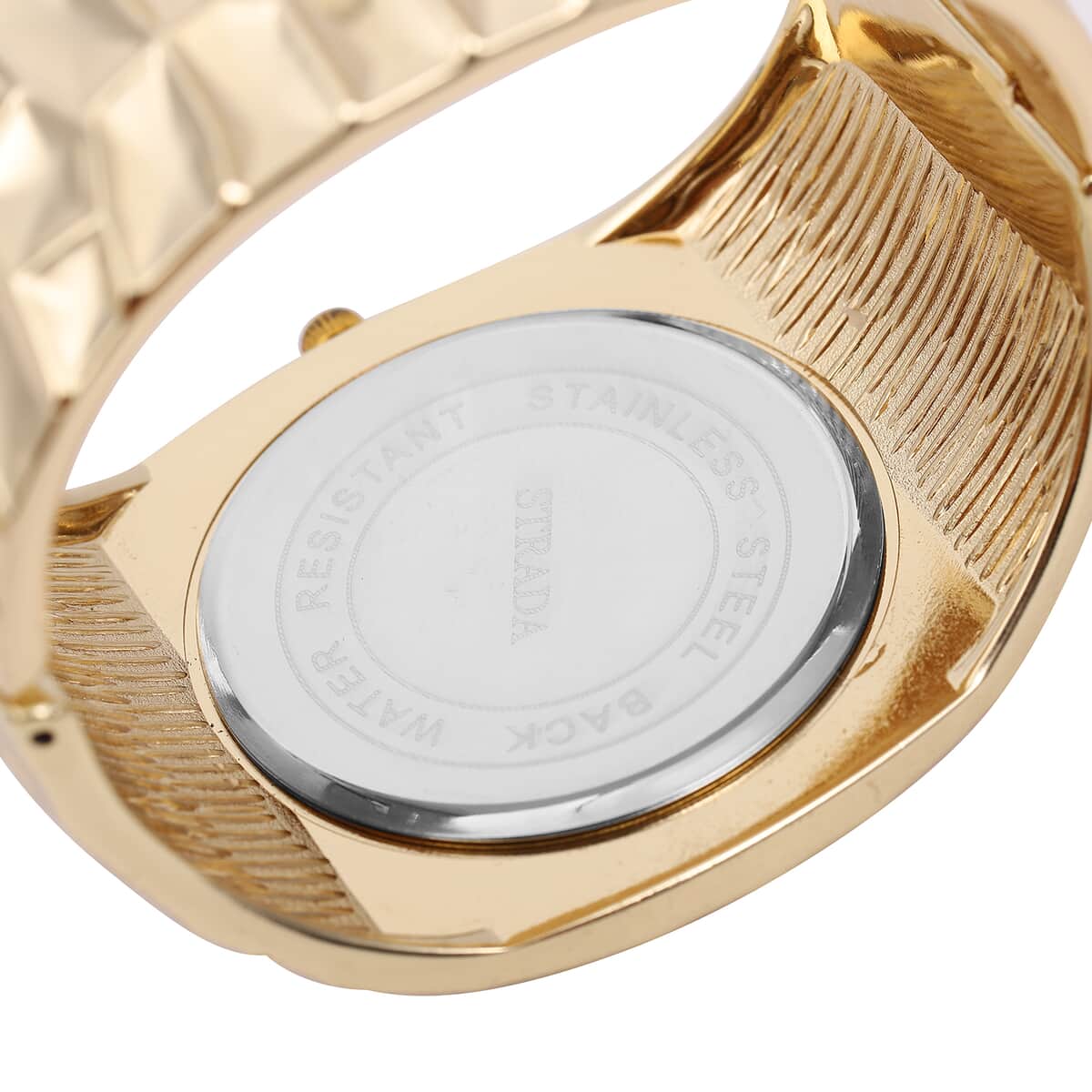 Strada Japanese Movement Chunky Bangle Watch in Goldtone (6.75In) image number 5