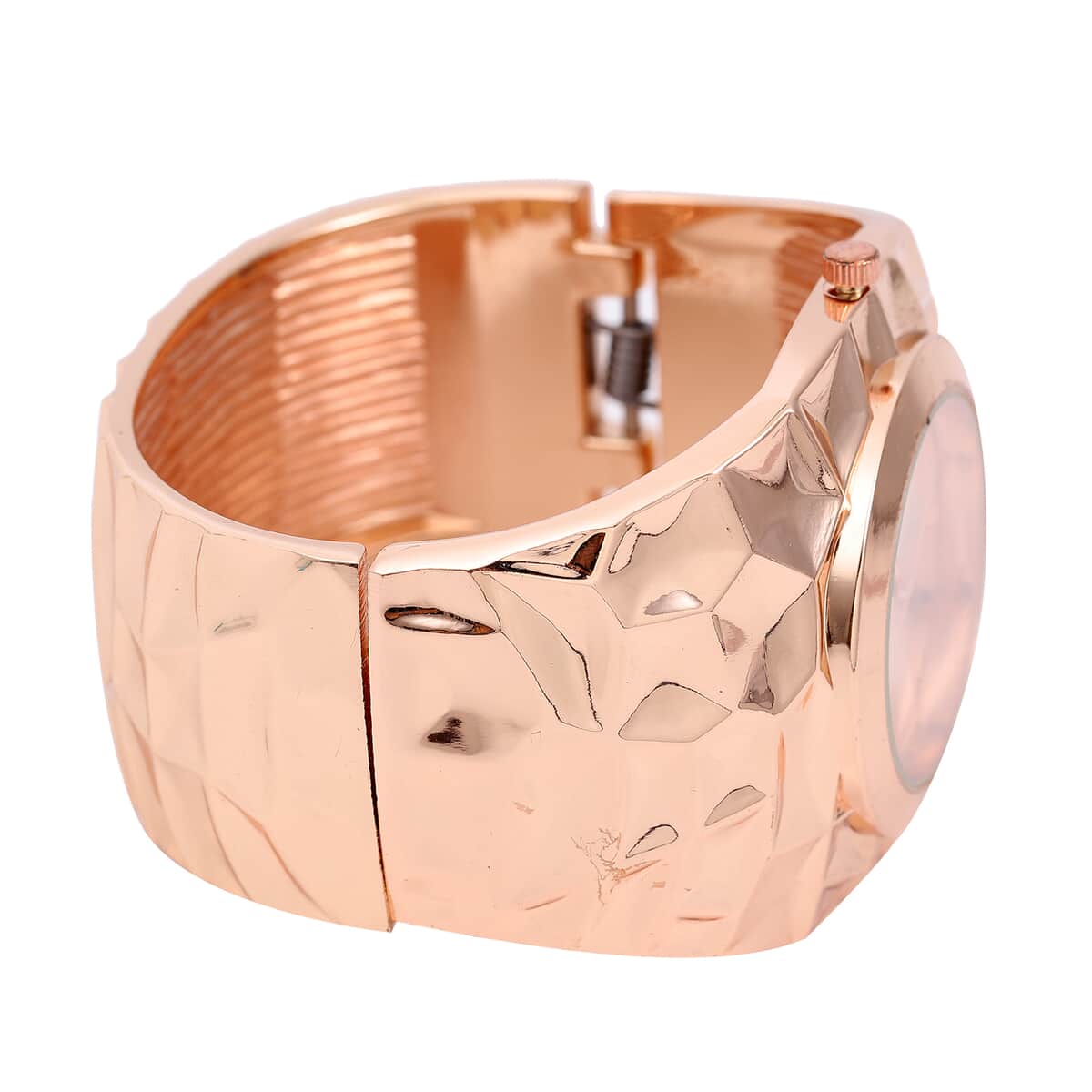 Strada Japanese Movement Chunky Bangle Watch in Rosetone (6.75In) image number 3