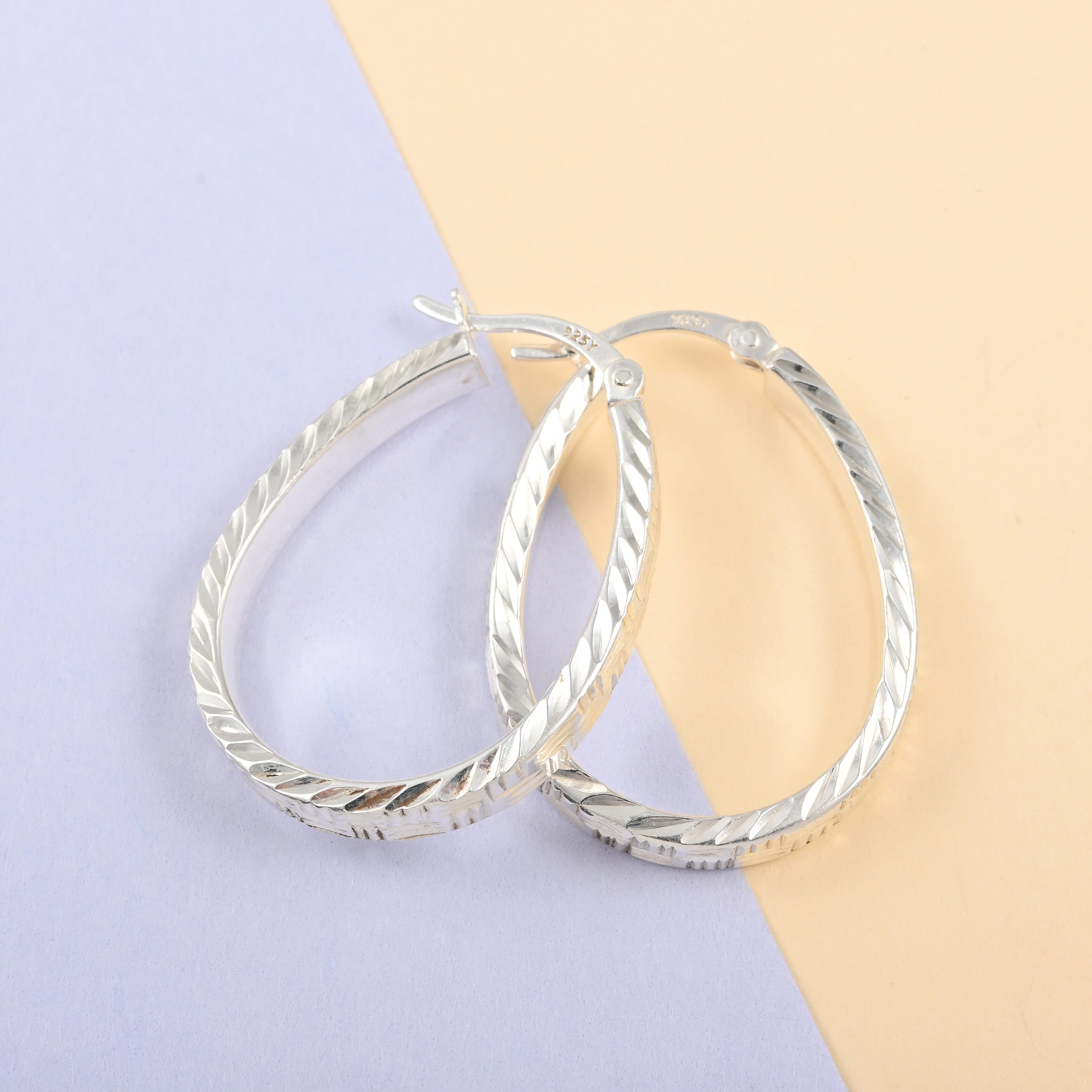 Sterling Silver Hoop Earrings 3.20 Grams