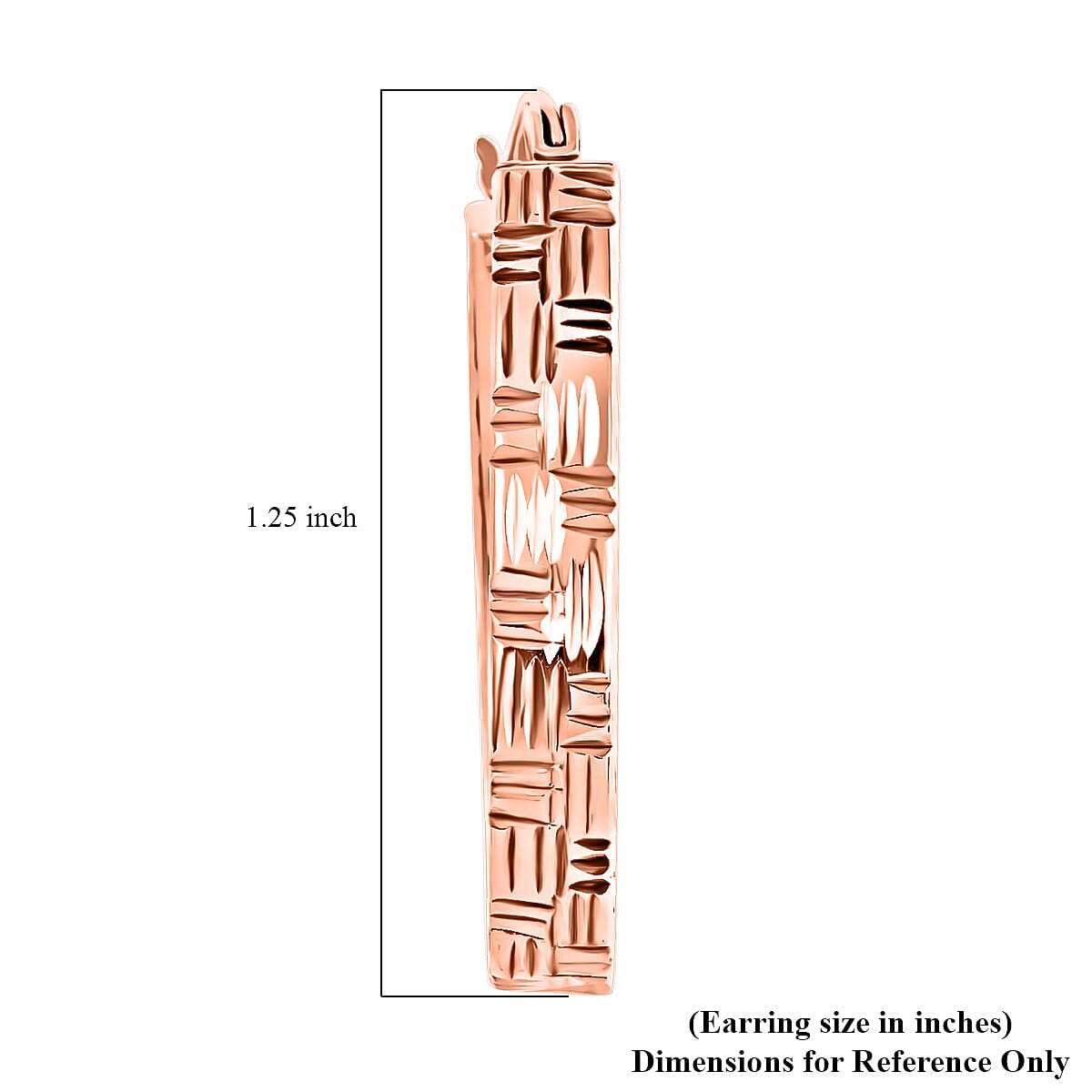 14K Rose Gold Plated Sterling Silver Textured Hoop Earrings 3.20 Grams image number 4