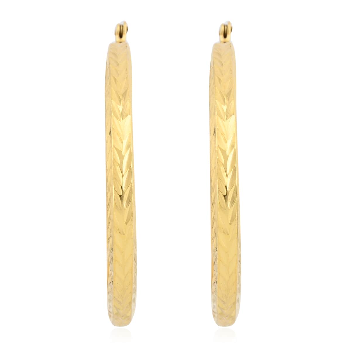 14K Yellow Gold Over Sterling Silver Hoop Earrings 2.90 Grams image number 0