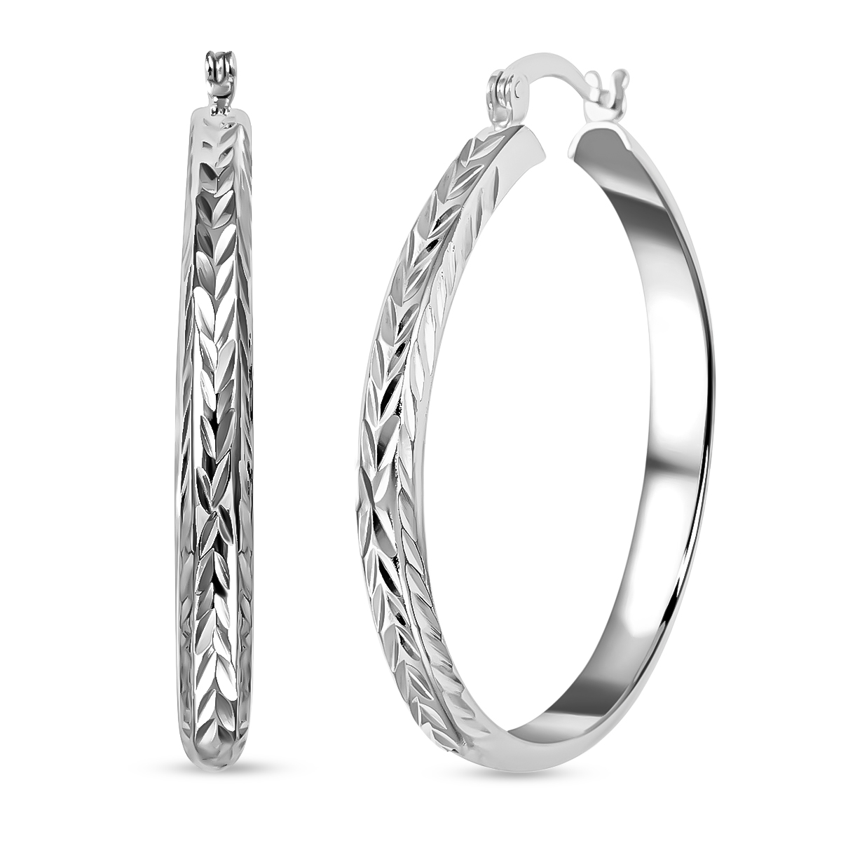 Sterling Silver Hoop Earrings 2.60 Grams