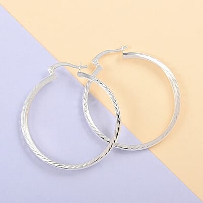 Sterling Silver Hoop Earrings 2.60 Grams