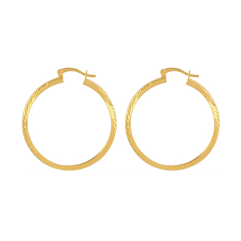 14K Yellow Gold Over Sterling Silver Hoop Earrings 3.50 Grams