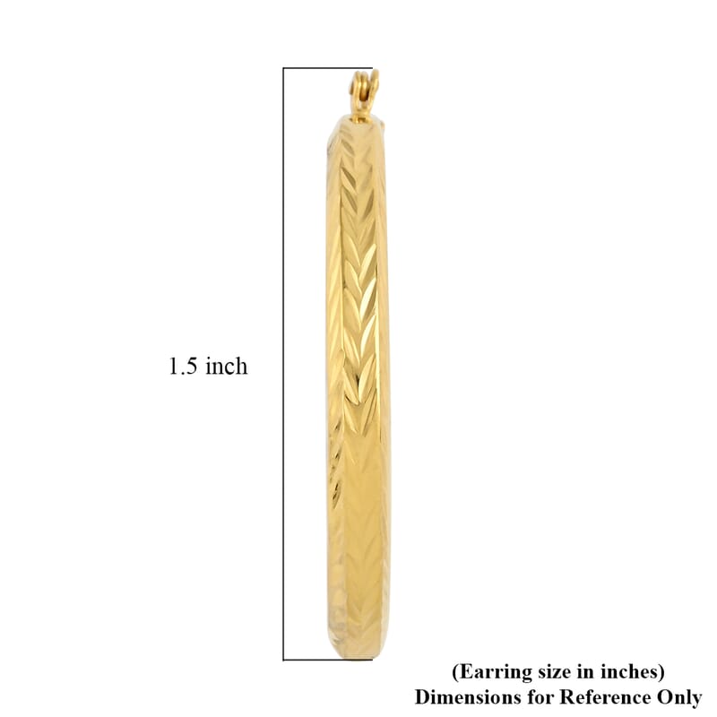 14K Yellow Gold Over Sterling Silver Hoop Earrings 3.50 Grams