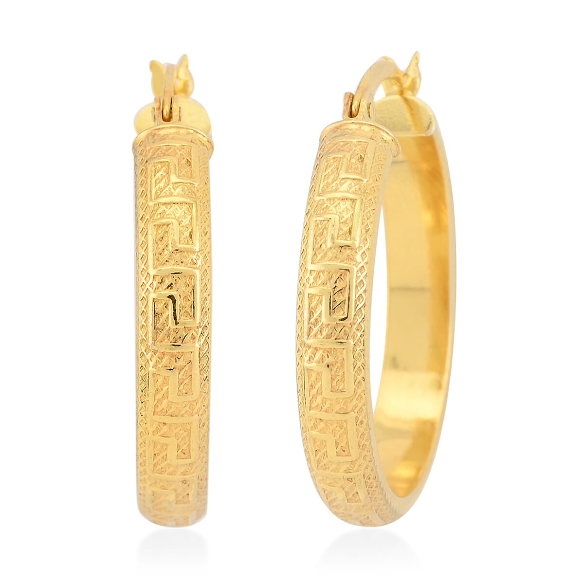 14K Yellow Gold Over Sterling Silver Hoop Earrings  4.20 Grams