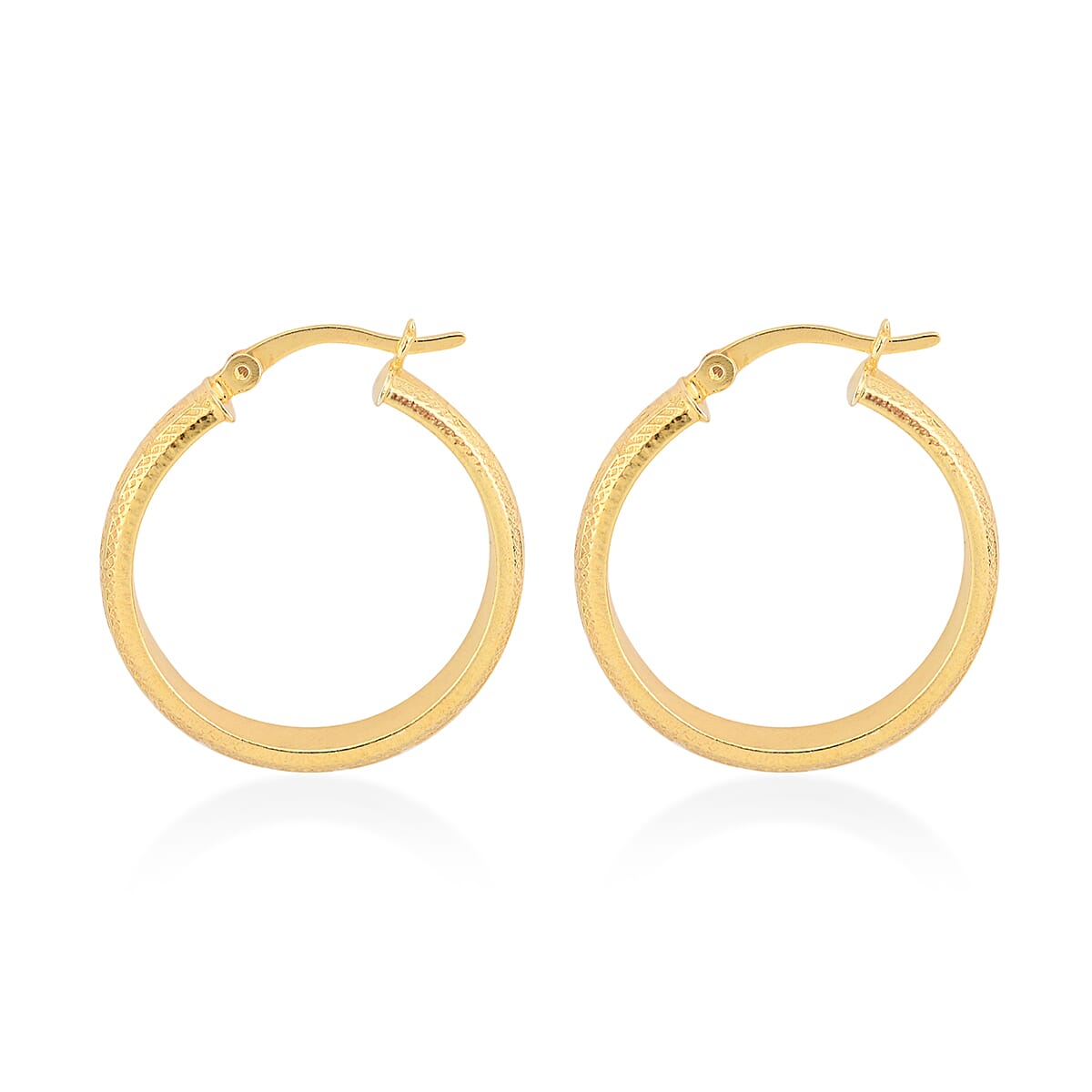 14K YG Over Sterling Silver Hoop Earrings (4.20 g) image number 2