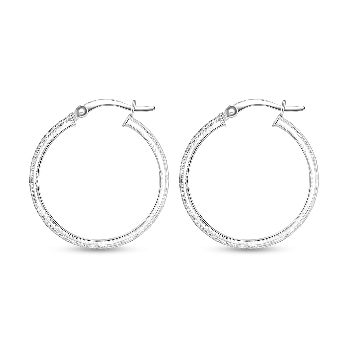 Sterling Silver Hoop Earrings 4.20 Grams image number 3