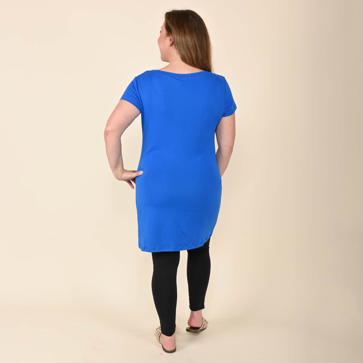 Tamsy Blue Tanzanite Brushed Microfiber Tunic Sleep Shirt - M image number 1