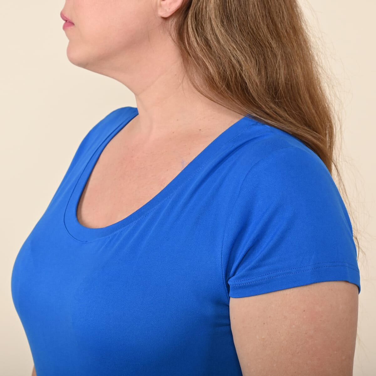 Tamsy Blue Tanzanite Brushed Microfiber Tunic Sleep Shirt - S image number 3