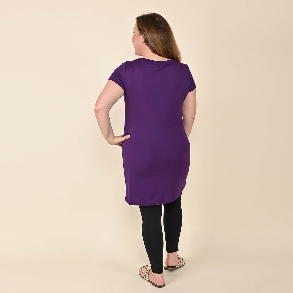 Tamsy Purple Amethyst Brushed Microfiber Tunic Sleep Shirt - L image number 1