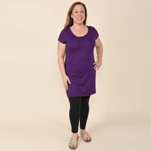 Tamsy Purple Amethyst Brushed Microfiber Tunic Sleep Shirt - M