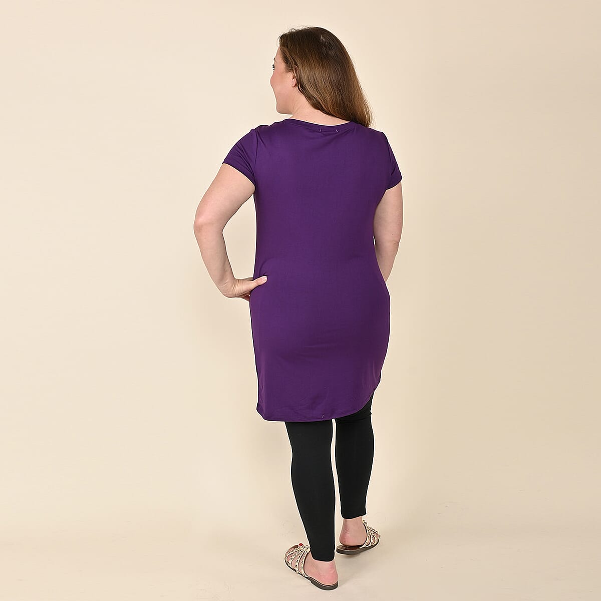 Tamsy Purple Amethyst Brushed Microfiber Tunic Sleep Shirt - XL image number 1