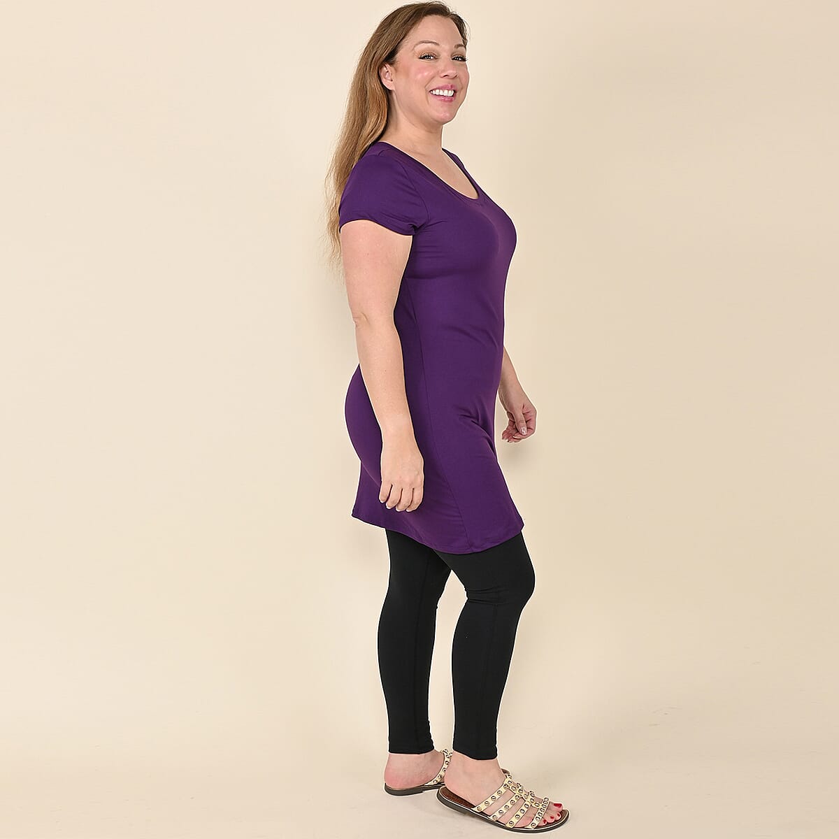 Tamsy Purple Amethyst Brushed Microfiber Tunic Sleep Shirt - XL image number 2