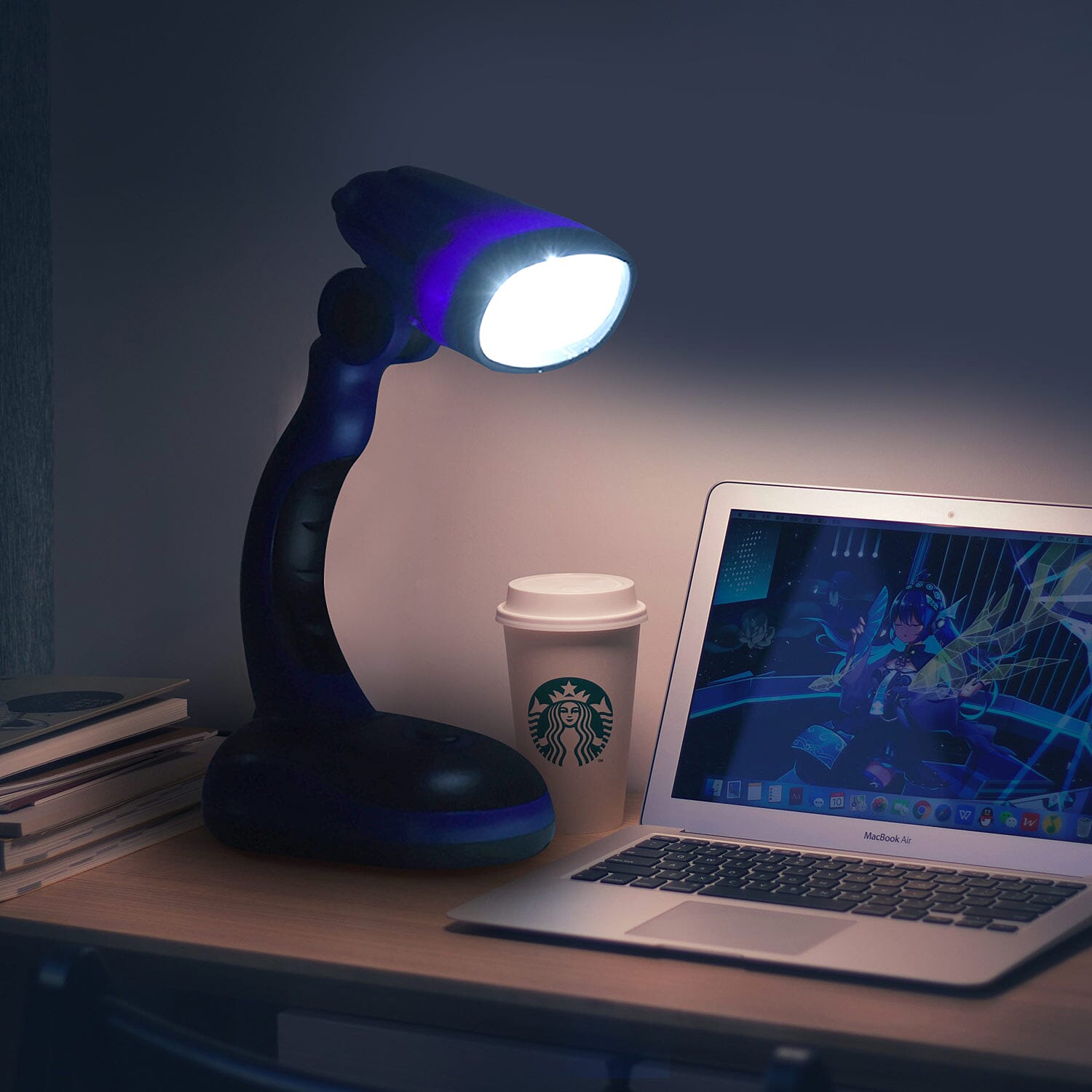 Closeout Kole Imports Adjustable LED Desk Lamp Countertop Display -Blue (3xAA Not Included)