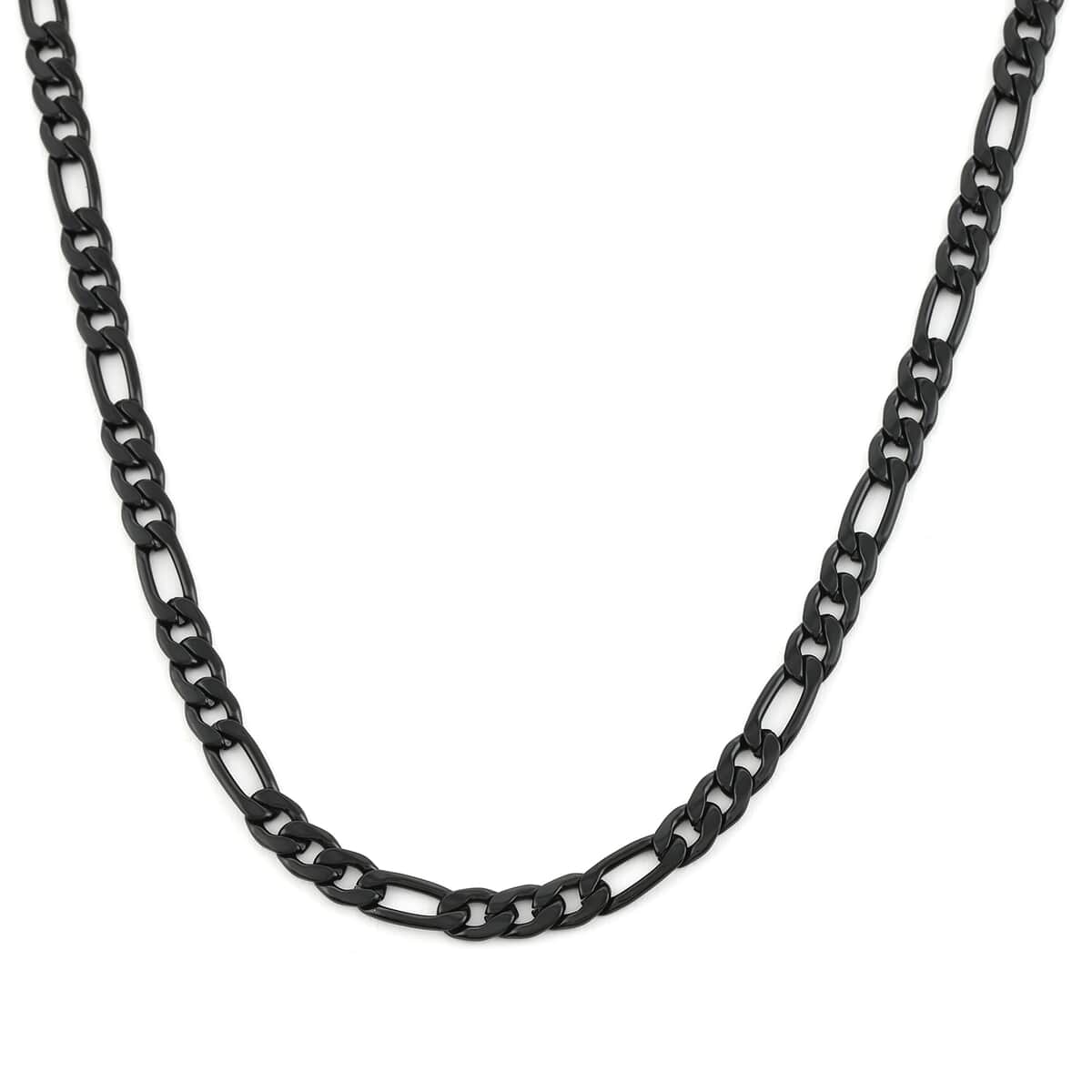 Figaro Necklace 24 Inches in ION Plated Black Stainless Steel 22.40 Grams image number 0