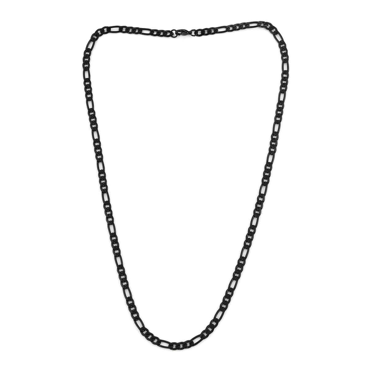 Figaro Necklace 24 Inches in ION Plated Black Stainless Steel 22.40 Grams image number 1