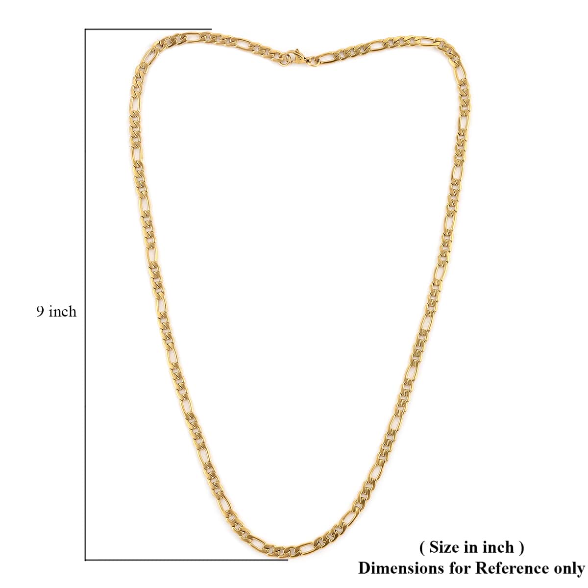 Buy Figaro Necklace 24 Inches in ION Plated Yellow Gold Stainless Steel ...