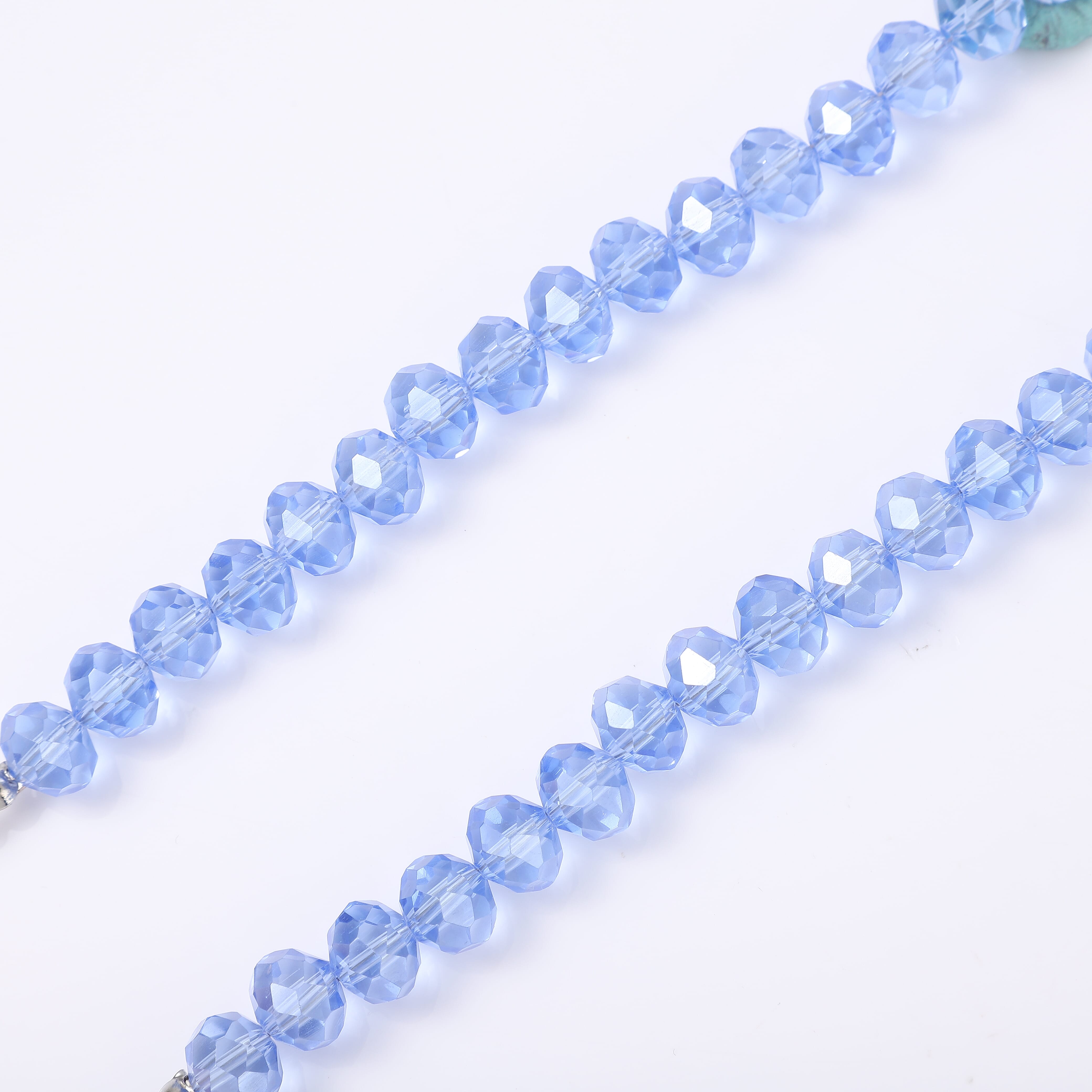 Simulated Blue Sapphire, Black and Blue Austrian Crystal Crocodile Necklace 21 Inches in Silvertone