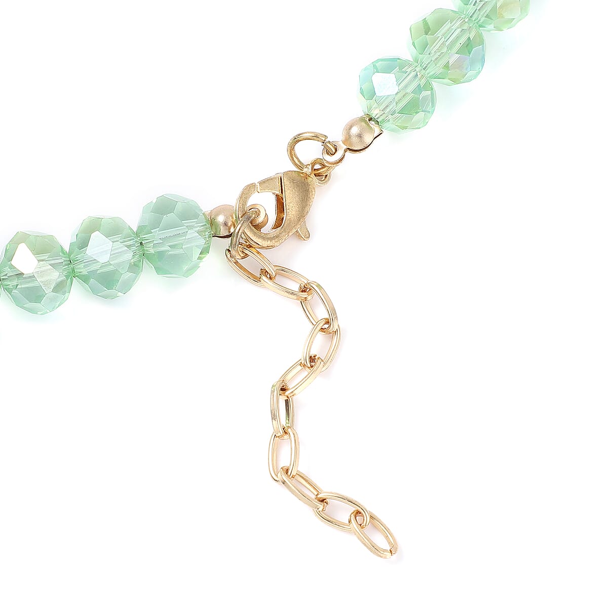 Simulated Green Magic Color Emerald and Green and Black Crystal Crocodile Necklace 21 Inches in Goldtone image number 4