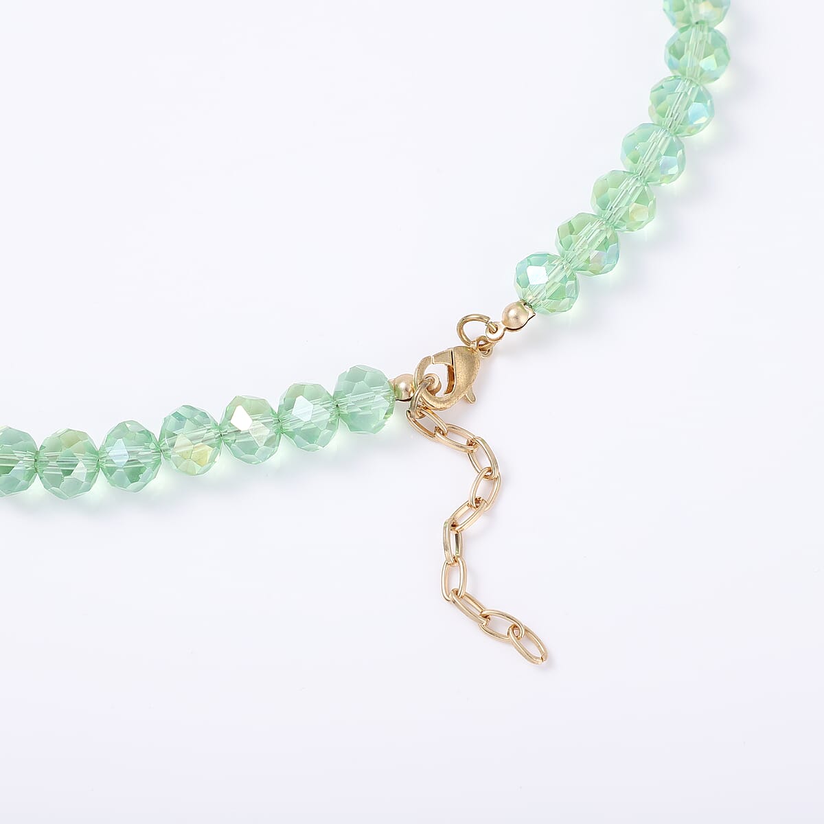 Simulated Green Magic Color Emerald and Green and Black Crystal Crocodile Necklace 21 Inches in Goldtone image number 5