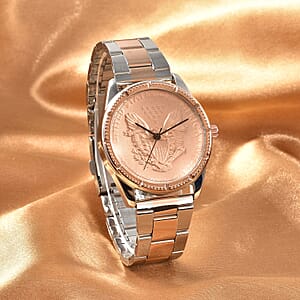 Genoa Miyota Japanese Movement Replica Coin Eagle Pattern Watch with ION Plated RG and Stainless Steel Strap (40mm), Bracelet Watch for Women, Quartz Watch, Japan Movt Watch