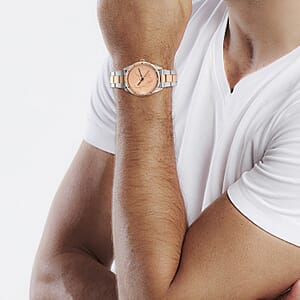 Genoa Miyota Japanese Movement Replica Coin Eagle Pattern Watch with ION Plated RG and Stainless Steel Strap (40mm), Bracelet Watch for Women, Quartz Watch, Japan Movt Watch