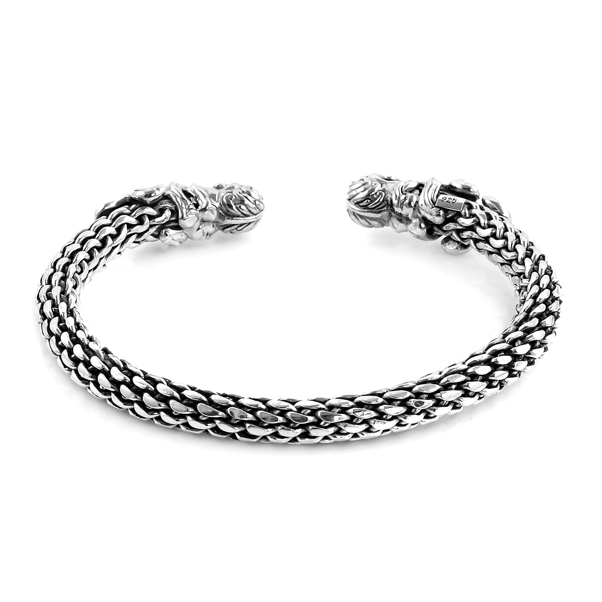 Bali Legacy Sterling Silver Octopus Tulang Naga Cuff Bracelet (7.25 In) 49.7 Grams image number 4