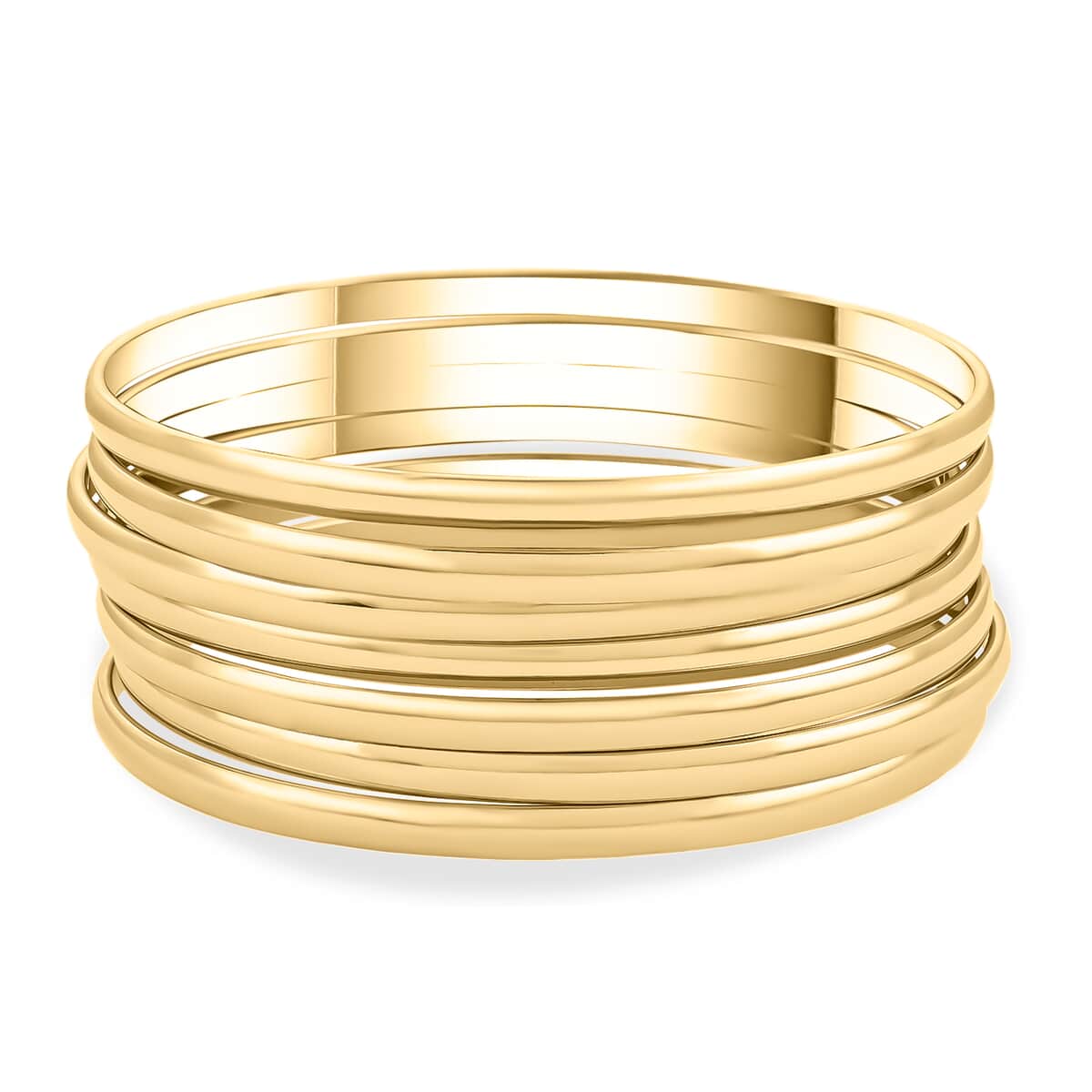7 Stack Bangle Bracelet in ION Plated Yellow Gold Stainless Steel (8.00 In) 72.80 Grams image number 0