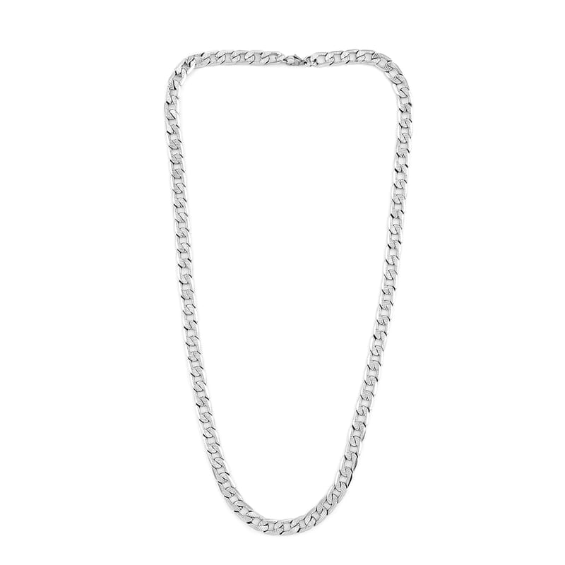 Curb Chain Necklace 24 Inches in Stainless Steel 38.40 Grams