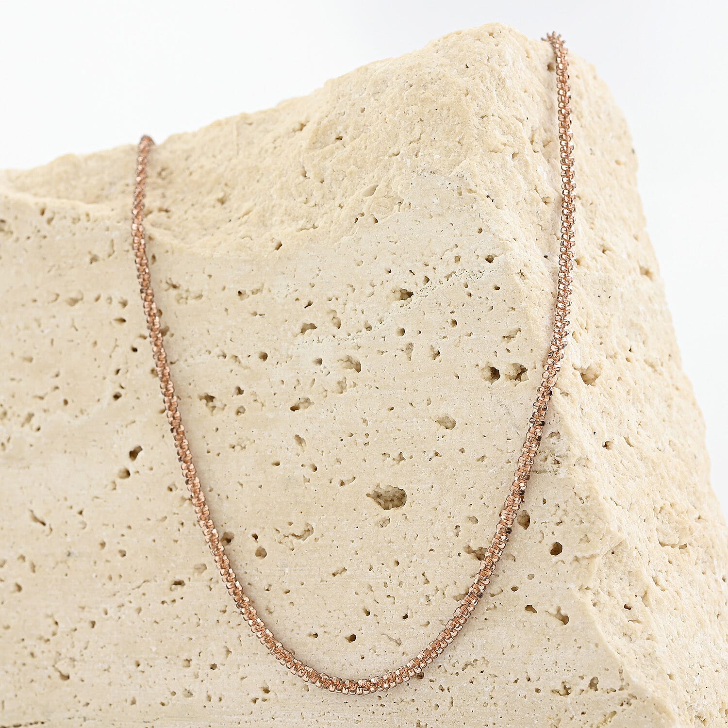 Singapore Adjustable Chain 24 Inches in 14K Rose Gold  Over Sterling Silver 3.80 Grams