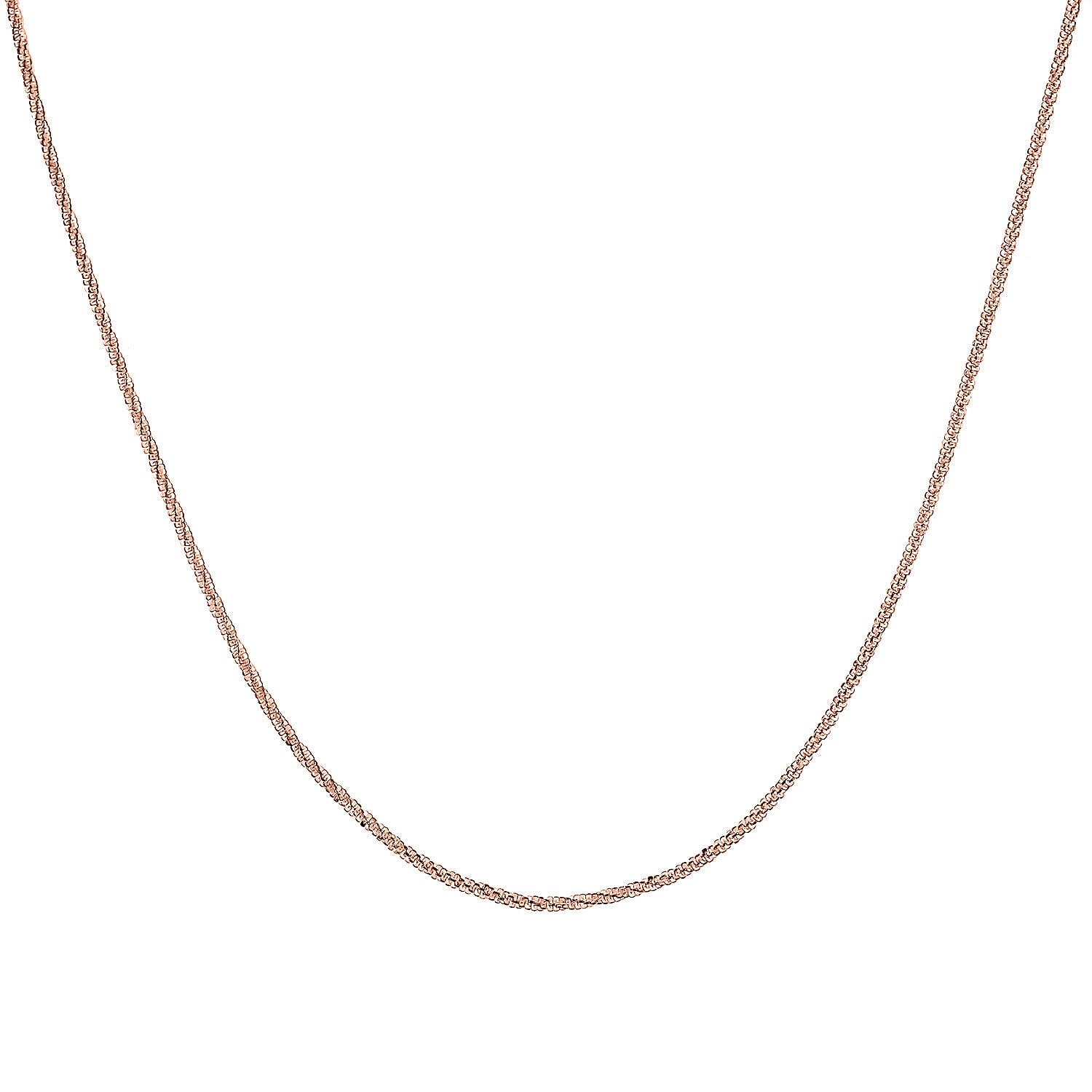 Singapore Adjustable Chain 24 Inches in 14K Rose Gold  Over Sterling Silver 3.80 Grams