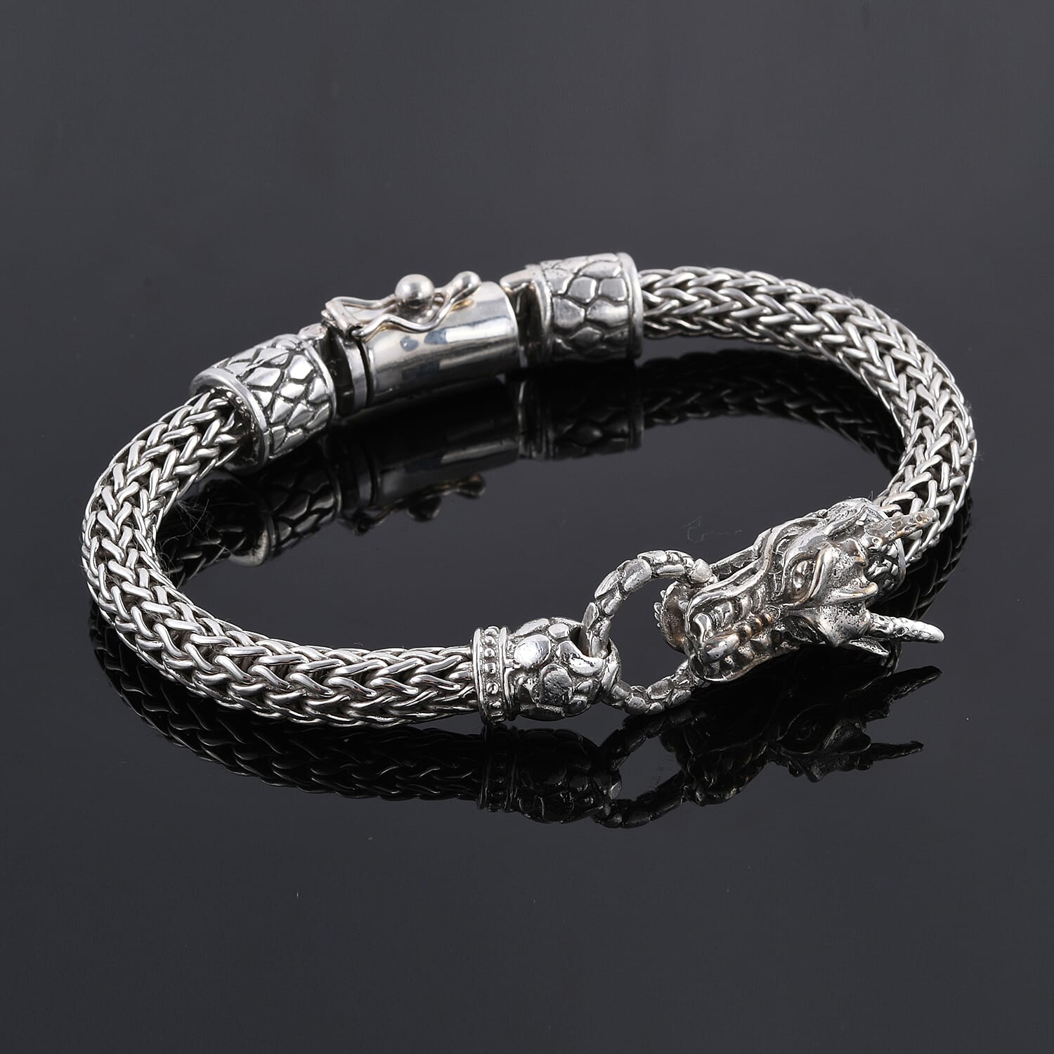 Bali Legacy Sterling Silver Dragon Tulang Naga Bracelet (7.50 In) 63.40 Grams