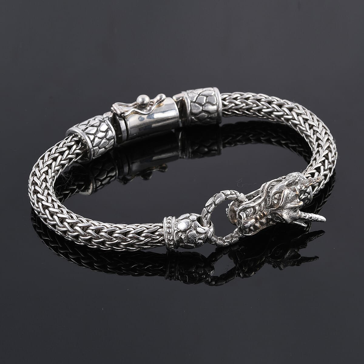 BALI LEGACY Sterling Silver Dragon Tulang Naga Bracelet (7.50 In) 63.40 Grams image number 1