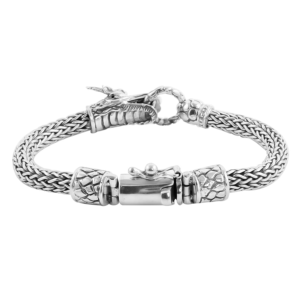 Bali Legacy Sterling Silver Dragon Tulang Naga Bracelet (7.50 In) 63.40 Grams