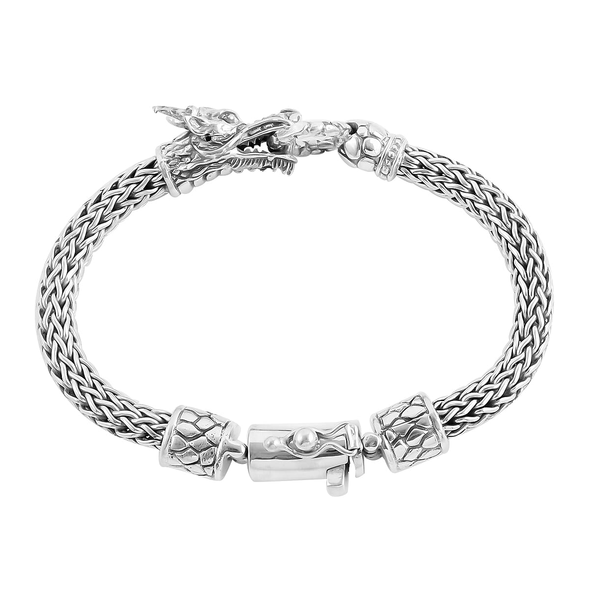 BALI LEGACY Sterling Silver Dragon Tulang Naga Bracelet (7.50 In) 63.40 Grams image number 3
