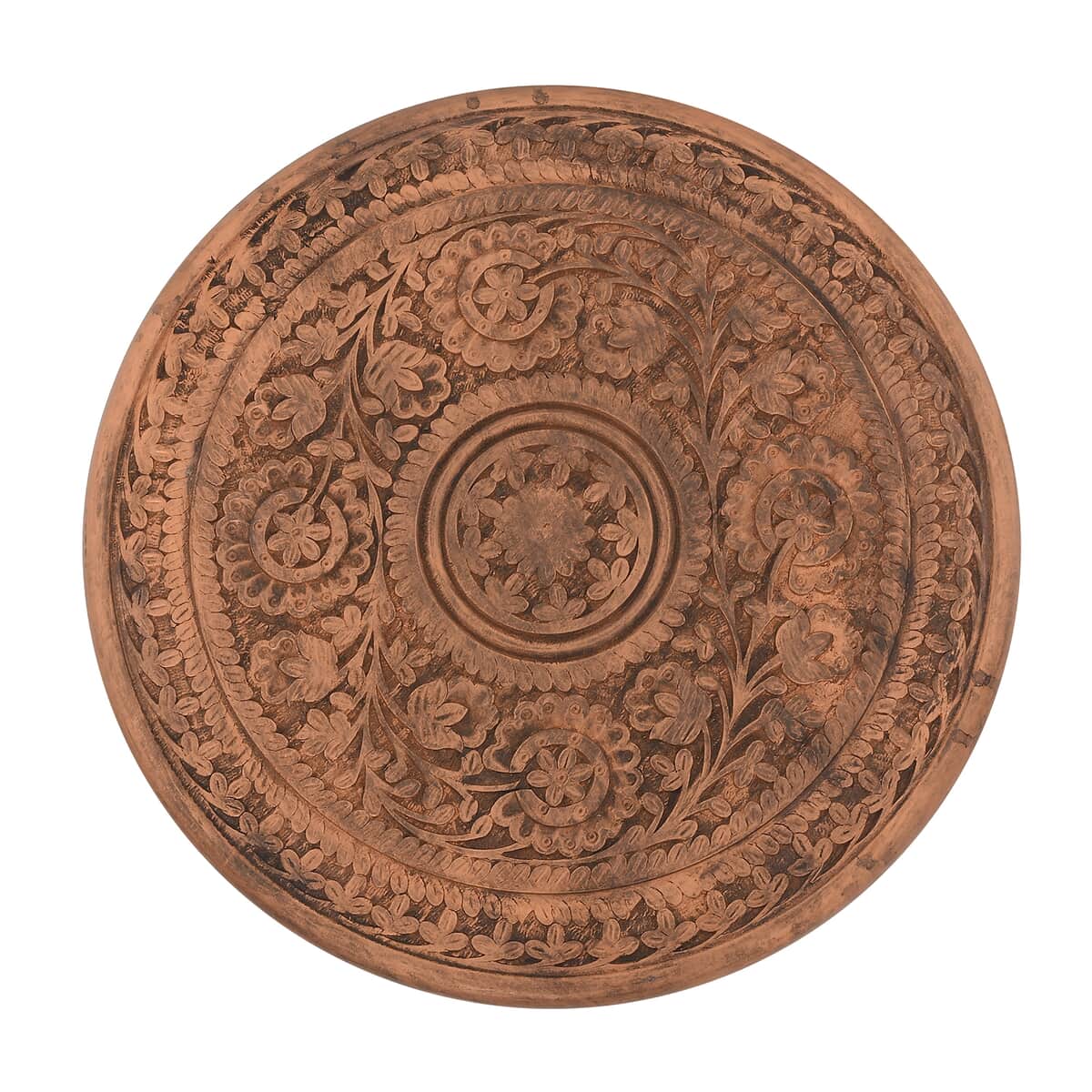 NAKKASHI Copper Finish Wooden Hand Carved Table (Knock Down) image number 4