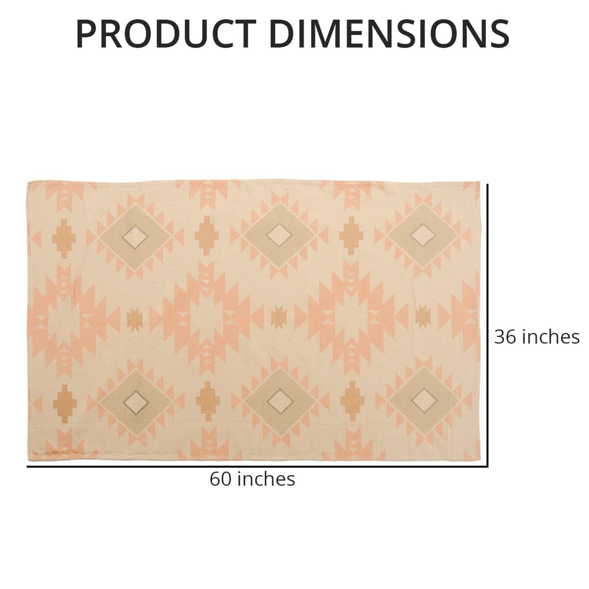 Ivory Screen Printed Cotton Rugs (36"x60") image number 2