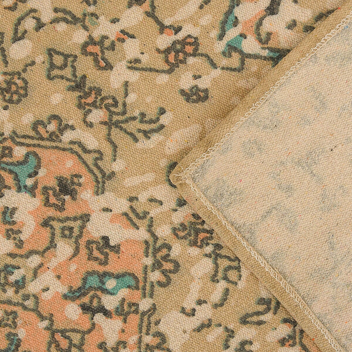 Multi Color Screen Printed Cotton Rugs image number 6