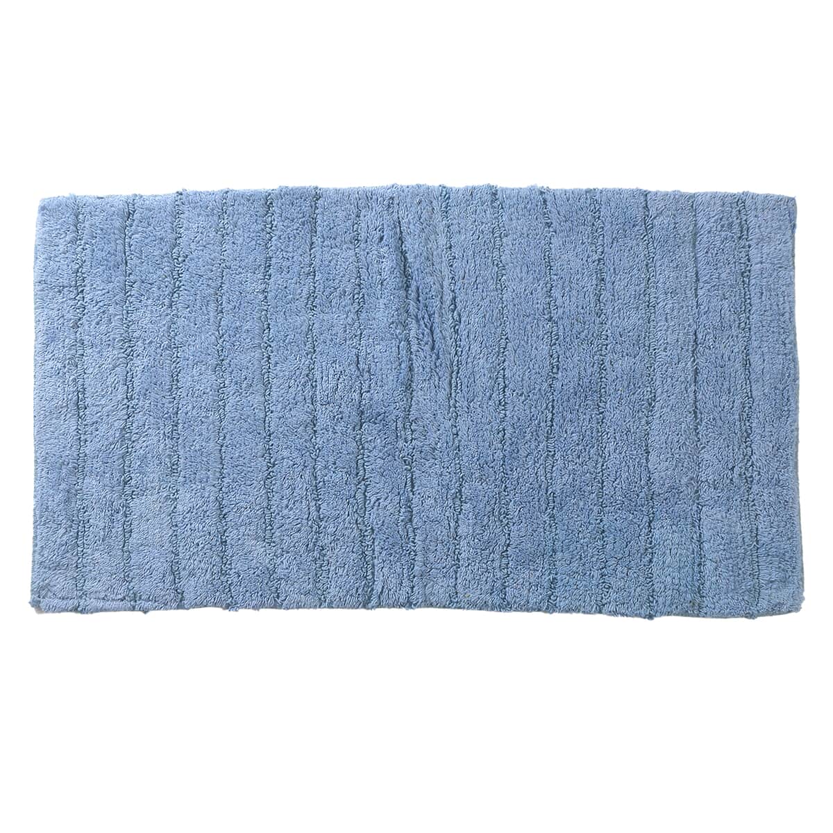 "Set of 2 Bath Mat with Latex Backing SIZE: 17.7(L)x29.5(W) inches COLOR: Blue" image number 0