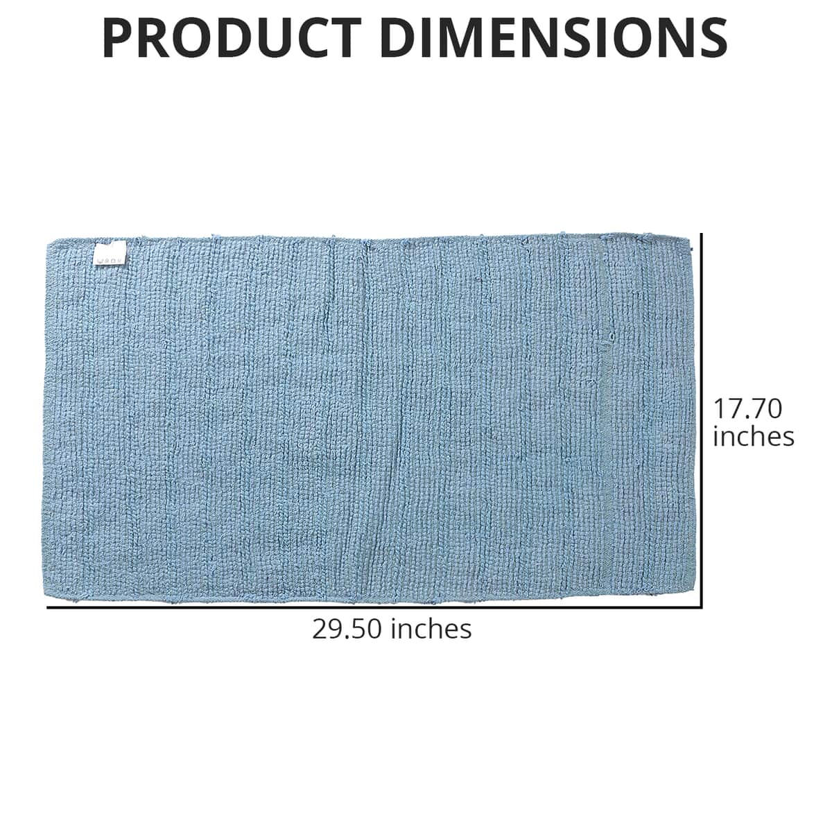 "Set of 2 Bath Mat with Latex Backing SIZE: 17.7(L)x29.5(W) inches COLOR: Blue" image number 4